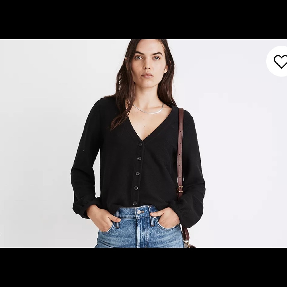 Madewell Bubble-Sleeve Cardigan Top SZ XL